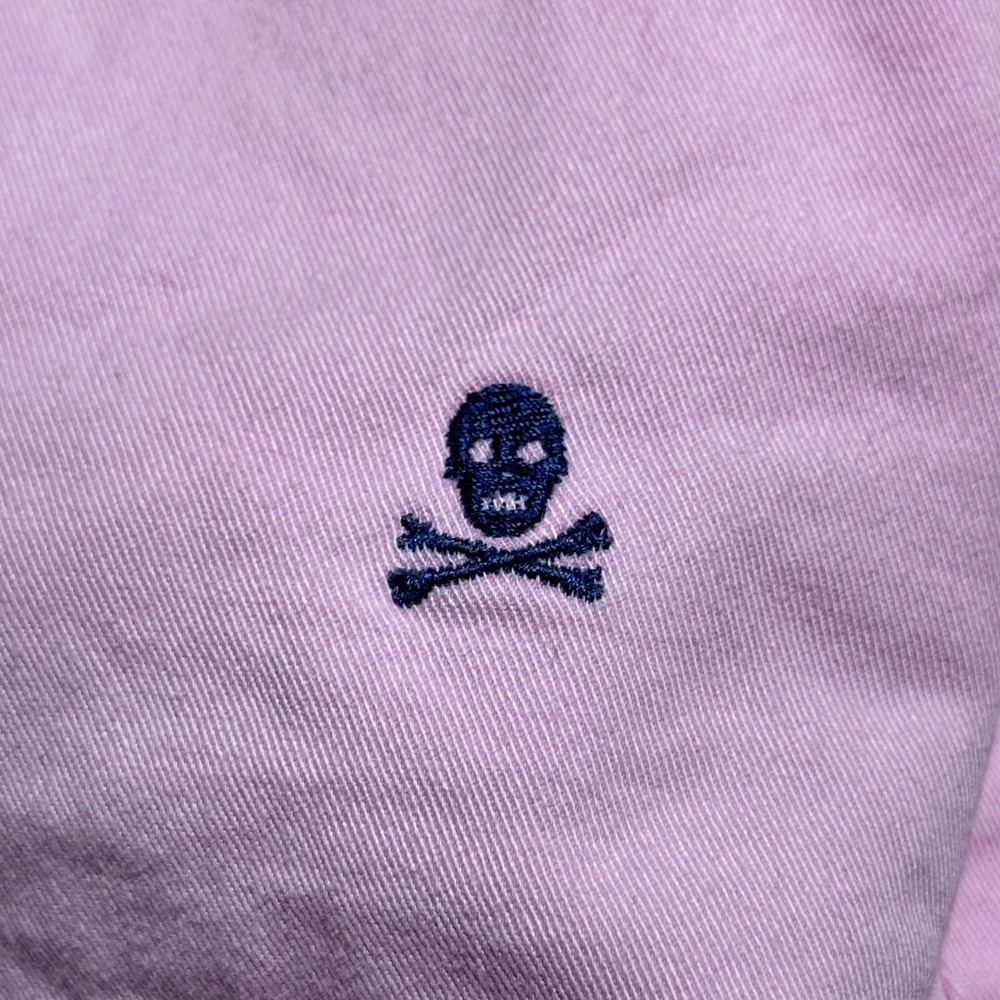 Polo Ralph Lauren Chino Shorts Men 35 Cotton Twill Stretch Skull Crossbones Pink - Picture 2 of 12